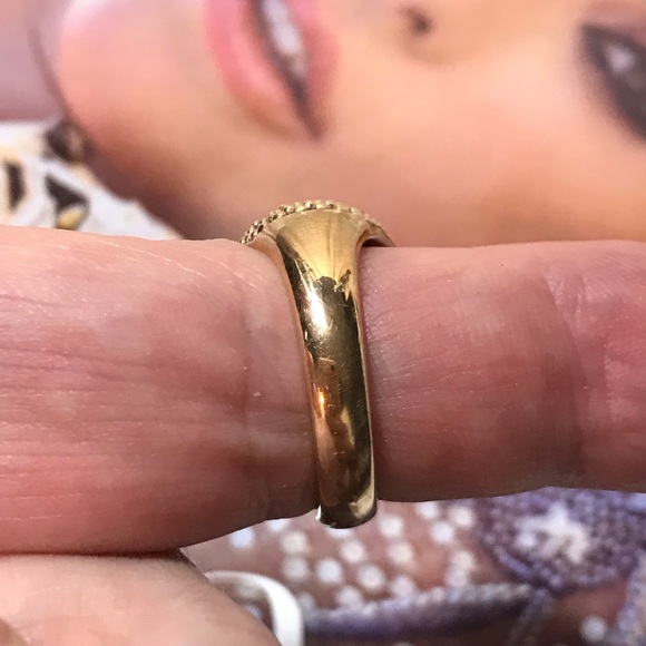πΊSOLDπΊFab Cocktail Ring Gold, 925 Silver sz 7.5 - Picture 5 of 6